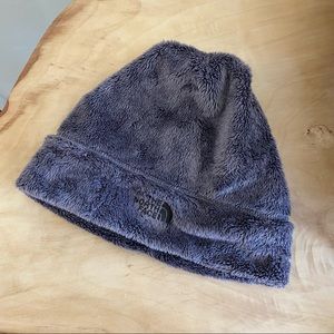 North Face osito fleece beanie in purple grey